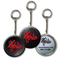 Lenticular key chain with black and white gradient, color changing