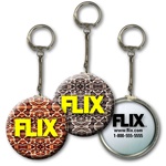 Lenticular key chain with snake skin print, color changing
