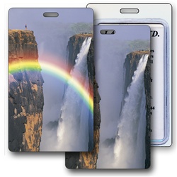 Lenticular luggage tag with mystical rainbow Images
