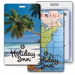 Lenticular luggage tag with tropical Florida palm tree Image