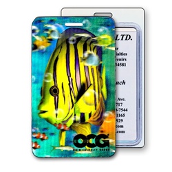 Lenticular luggage tag with tropical Hawaiian angel Printing