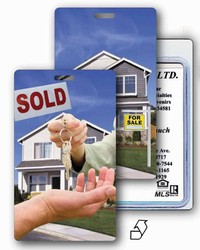 Lenticular luggage tag with real estate Images