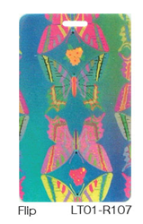 Lenticular luggage tag with rainbow butterflies, color changing