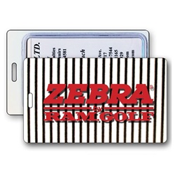 Lenticular luggage tag with black and white stripes Images