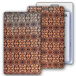 Lenticular luggage tag with snake skin print, color changing