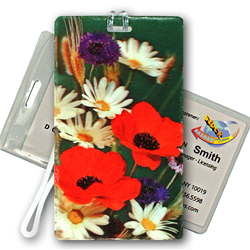 Lenticular Luggage Tag with Flowers Design