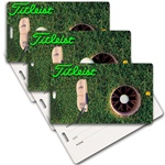 Lenticular privacy tag with PGA putter hits golf ball into hole, animation