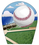 Lenticular sports luggage tag with arch shaped, Baseball Sports 3d effect