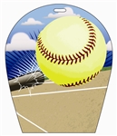 Lenticular sports luggage tag with arch shaped, Softball Sports 3d effect