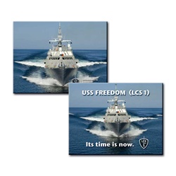 3D Lenticular Flexible Rubber Magnet USS Freedom, Its time is now, Lockheed Martin, battleship frigate, flip