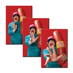 3D Lenticular Flexible Rubber Magnet Oscar Meyer weiner, hot dog company mascot puts hands forward, zoom