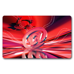 Lenticular magnetic business card with custom design, electronic mail e-mail @ symbol pops out from red background, depth