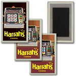 Lenticular Magnet Acrylic Frame Las Vegas Casino slot machine spins reels for a jackpot, animation