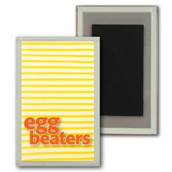 Lenticular Magnet Acrylic Frame with yellow and white stripes, animation