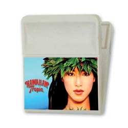 3D Lenticular magnetic clip with tropical Hawaiian hula girl winks, animation