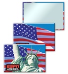 Lenticular mirror with Statue of Liberty and American flag, flip