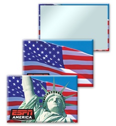 Lenticular mirror with Statue of Liberty and American flag, flip