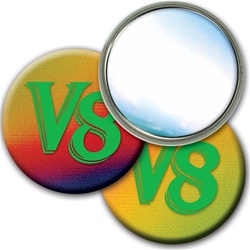 Lenticular mirror with red, yellow, blue, and green, color changing