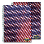 Lenticular 8 x 11 inches 3D  notebook with American flag stars and stripes, red, white, and blue, color changing flip