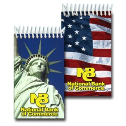 Lenticular mini notebook with Statue of Liberty and USA American flag, flip