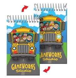 Lenticular mini notebook with school bus Prints