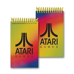 Lenticular mini notebook with red, yellow, and blue, color changing