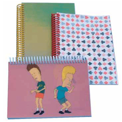 Lenticular photo album with custom design, Beavis and Butthead bumping bottoms on a pink background, flip