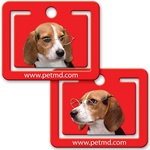 Lenticular paper clip with Beagle puppy dog wearing glasses tilts it head and floppy ears side to side, flip