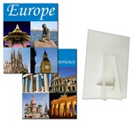 Lenticular POP sign with custom design, experience Europe, Parthenon, Coliseum, Taj Mahal, flip