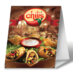 Lenticular table tent, custom design, Chilis restaurant