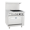 Four Burner, Open Griddle Range