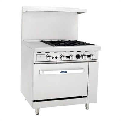 Four Burner, Open Griddle Range