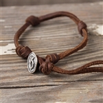 Latigo Leather Knot Bracelet with Button