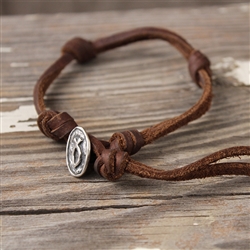 Latigo Leather Knot Bracelet with Button