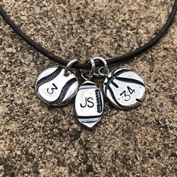 Personalized Sports Charms - Baseball, Basketball, Football