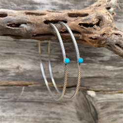 Turquoise Dot Hoop Earrings