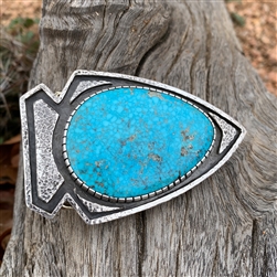 Arrowhead Belt Buckle with Birdseye Turquoise