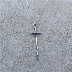 Skinny Turquoise Cross Necklace