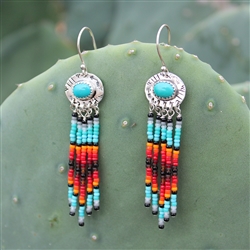 Dangling Beaded Turquoise Earrings 5