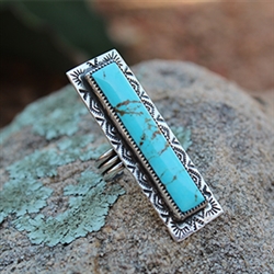 Long Turquoise Bar Ring