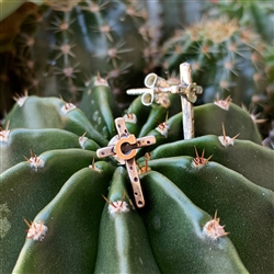 Love Called My Name - Polka Dot Cross - Block Font Initial Earrings