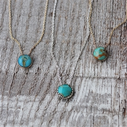 8mm Turquoise Dot Necklace