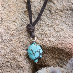 Turquoise Drop on Leather Strap