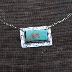 Turquoise Rectangle Necklace