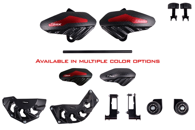 T-Rex Racing 2019 - 2020 Honda CB500X No Cut Frame Front Axle Sliders Case Covers Spool Adapters