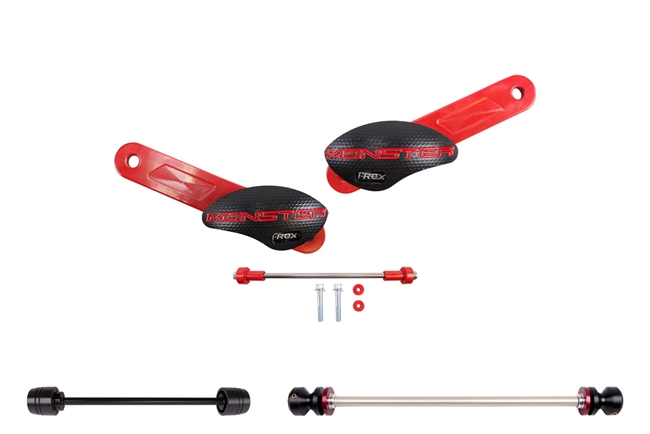 T-Rex Racing 2008 - 2014 Ducati Monster 696 No Cut Frame Front & Rear Axle Sliders