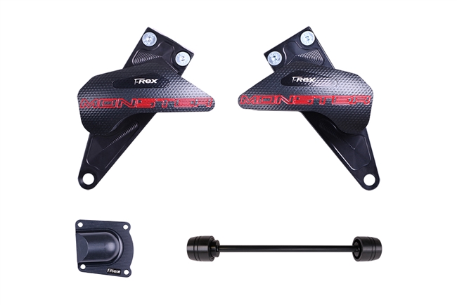 T-Rex Racing 2014 - 2017 Ducati Monster 821 / 1200 No Cut Frame Front Axle Sliders Pump Cover