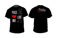 T-Rex Racing Peace Love Bike T-Shirt