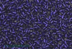 Bugle Bead, Vintage, Czechoslovakian, 2MM, #1, Cobalt Blue
