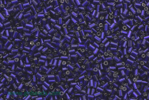 Bugle Bead, Vintage, Czechoslovakian, 2MM, #1, Cobalt Blue